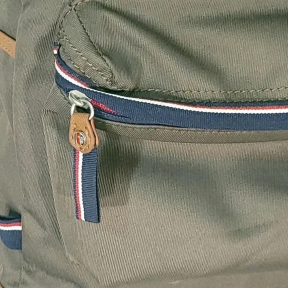 Tommy Hilfiger Olive Green Canvas Backpack - Picture 2 of 9